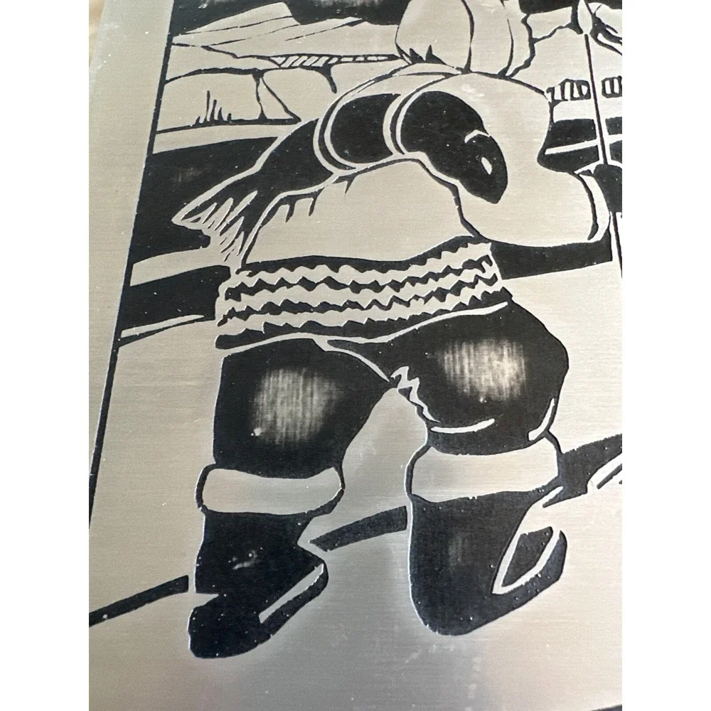 Eskimo Inuit Native American Embossed Wood Tile Trivet